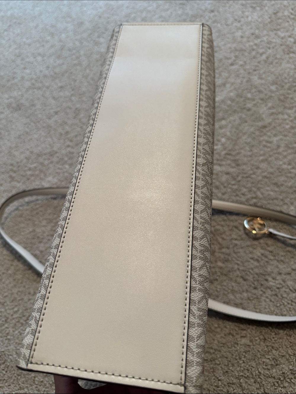 Michael Kors Light Gray MK Logo Tote with Gold Accent - Picture 8 of 12